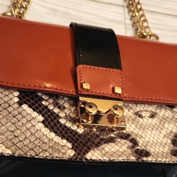 WOMENS Vittoria Napoli made in Italy snakeskin & leather shoulder bag & Keychain - Picture 7 of 16